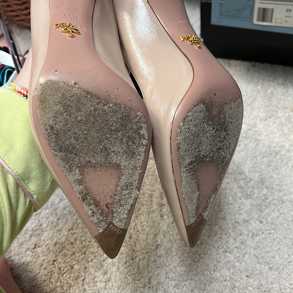 Prada pointed pump - cipria saffiano leather - Picture 3 of 4
